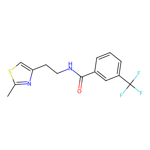 N-[2-(2-methyl-1,3-thiazol-4-yl)ethyl]-3-(trifluoromethyl)benzamide structure