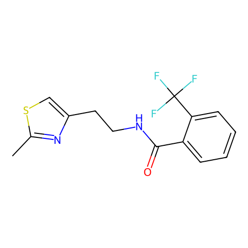 N-[2-(2-methyl-1,3-thiazol-4-yl)ethyl]-2-(trifluoromethyl)benzamide structure