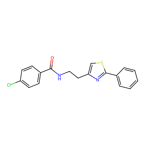 4-chloro-N-[2-(2-phenyl-1,3-thiazol-4-yl)ethyl]benzamide structure