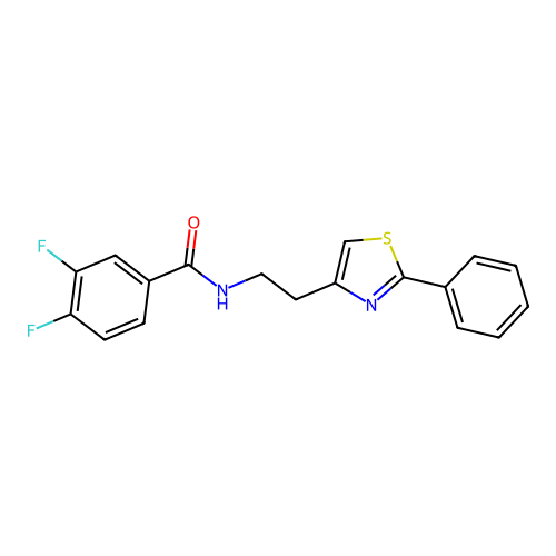 3,4-difluoro-N-[2-(2-phenyl-1,3-thiazol-4-yl)ethyl]benzamide structure