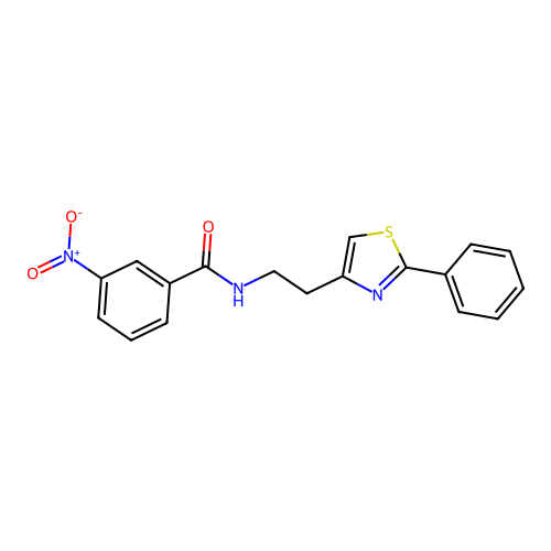 3-nitro-N-[2-(2-phenyl-1,3-thiazol-4-yl)ethyl]benzamide structure