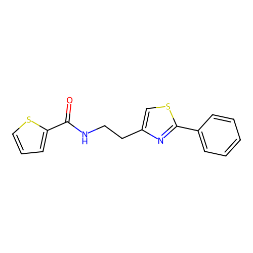 N-[2-(2-phenyl-1,3-thiazol-4-yl)ethyl]thiophene-2-carboxamide structure