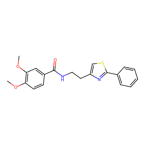 3,4-dimethoxy-N-[2-(2-phenyl-1,3-thiazol-4-yl)ethyl]benzamide structure