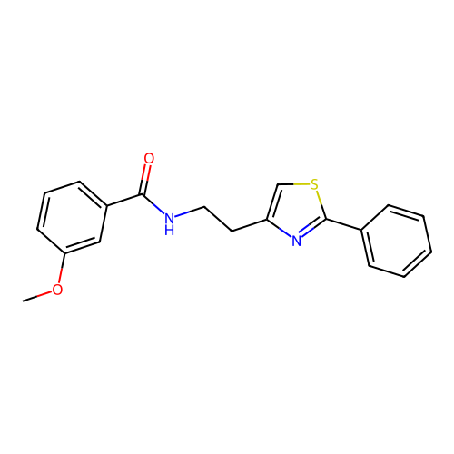 3-methoxy-N-[2-(2-phenyl-1,3-thiazol-4-yl)ethyl]benzamide structure