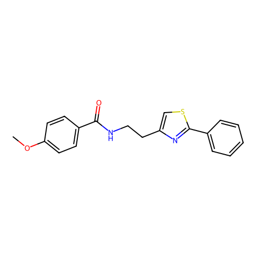 4-methoxy-N-[2-(2-phenyl-1,3-thiazol-4-yl)ethyl]benzamide structure