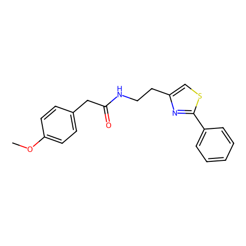 2-(4-methoxyphenyl)-N-[2-(2-phenyl-1,3-thiazol-4-yl)ethyl]acetamide structure