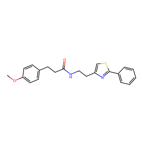 3-(4-methoxyphenyl)-N-[2-(2-phenyl-1,3-thiazol-4-yl)ethyl]propanamide structure