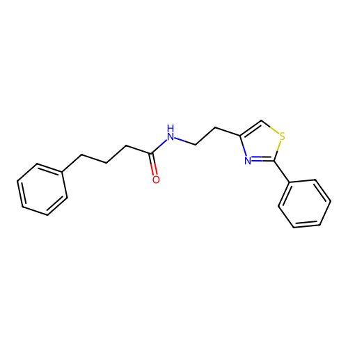 4-phenyl-N-[2-(2-phenyl-1,3-thiazol-4-yl)ethyl]butanamide structure