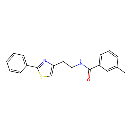 3-methyl-N-[2-(2-phenyl-1,3-thiazol-4-yl)ethyl]benzamide structure