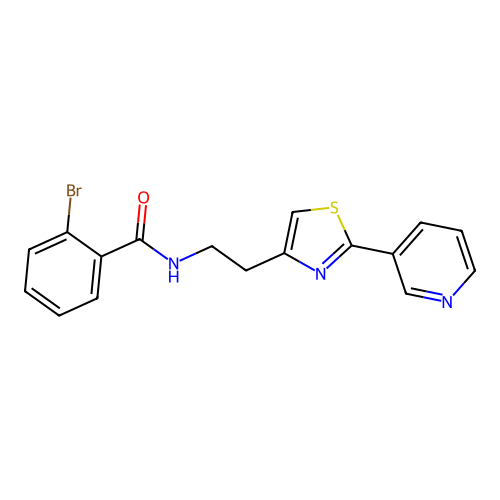 2-bromo-N-(2-(2-(pyridin-3-yl)thiazol-4-yl)ethyl)benzamide structure