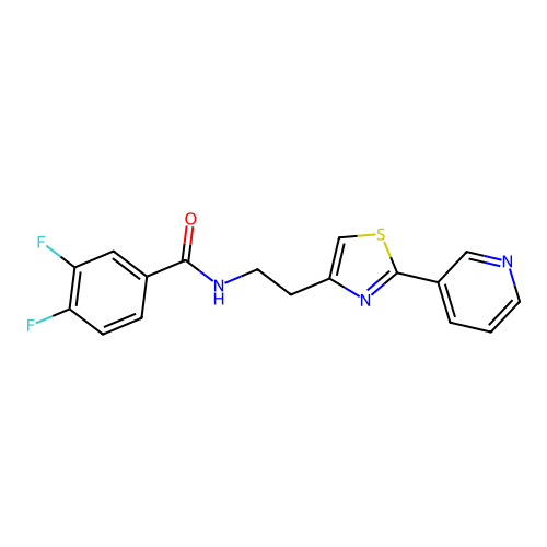 3,4-difluoro-N-(2-(2-(pyridin-3-yl)thiazol-4-yl)ethyl)benzamide structure