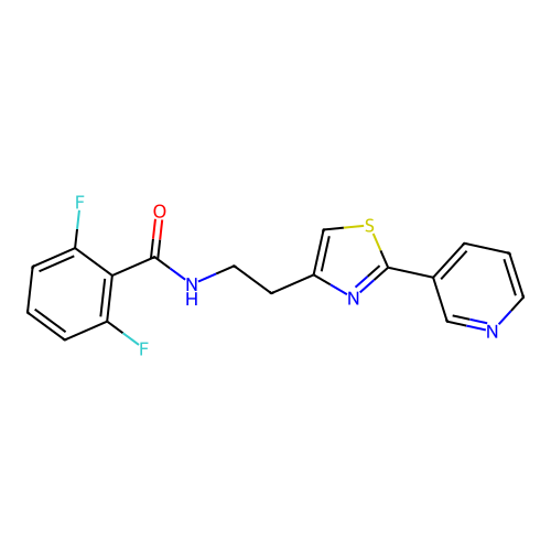 2,6-difluoro-N-(2-(2-(pyridin-3-yl)thiazol-4-yl)ethyl)benzamide structure