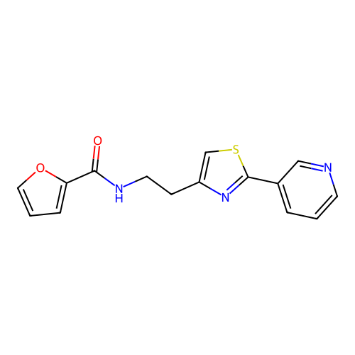 N-{2-[2-(pyridin-3-yl)-1,3-thiazol-4-yl]ethyl}furan-2-carboxamide structure