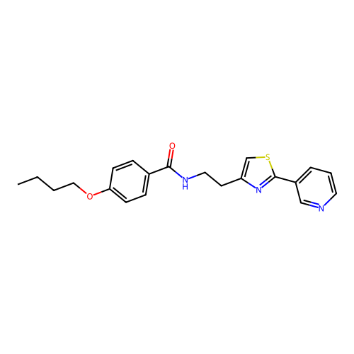 4-butoxy-N-[2-(2-pyridin-3-yl-1,3-thiazol-4-yl)ethyl]benzamide structure