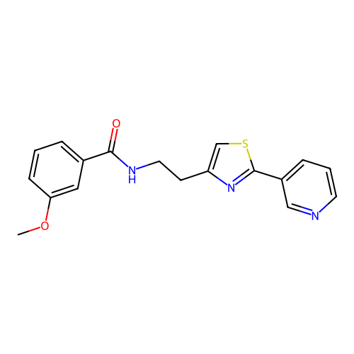 3-methoxy-N-(2-(2-(pyridin-3-yl)thiazol-4-yl)ethyl)benzamide structure