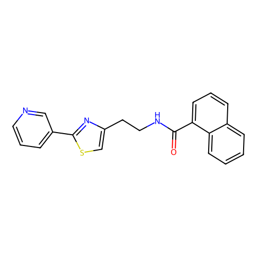 N-(2-(2-(pyridin-3-yl)thiazol-4-yl)ethyl)-1-naphthamide structure