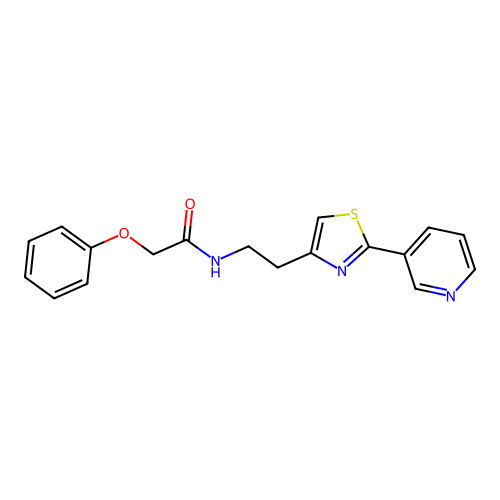 2-phenoxy-N-(2-(2-(pyridin-3-yl)thiazol-4-yl)ethyl)acetamide structure