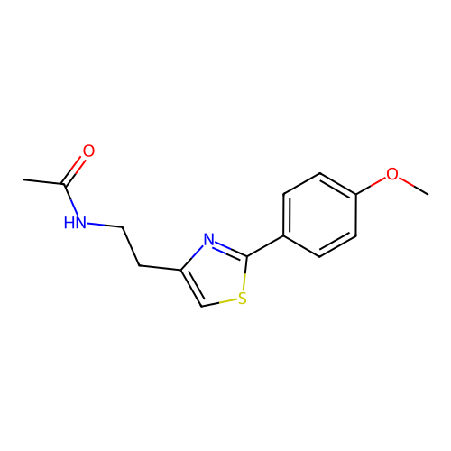 N-{2-[2-(4-methoxyphenyl)-1,3-thiazol-4-yl]ethyl}acetamide structure