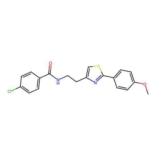 4-chloro-N-{2-[2-(4-methoxyphenyl)-1,3-thiazol-4-yl]ethyl}benzamide structure