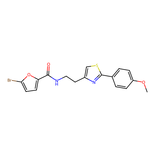 5-bromo-N-{2-[2-(4-methoxyphenyl)-1,3-thiazol-4-yl]ethyl}furan-2-carboxamide structure