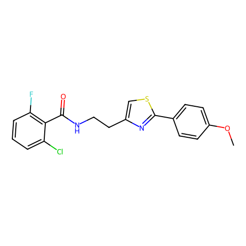 2-chloro-6-fluoro-N-(2-(2-(4-methoxyphenyl)thiazol-4-yl)ethyl)benzamide structure