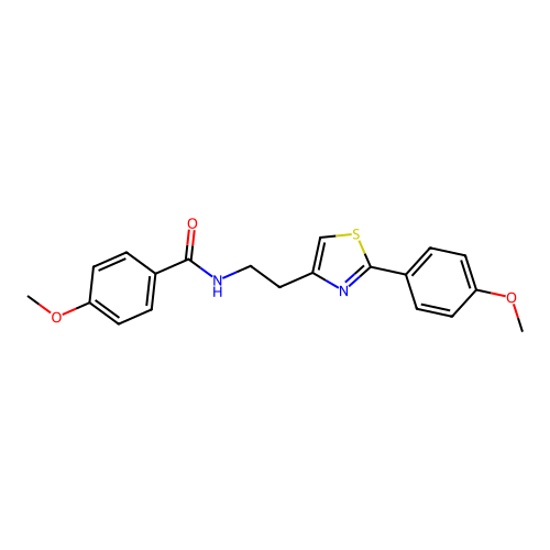 4-methoxy-N-(2-(2-(4-methoxyphenyl)thiazol-4-yl)ethyl)benzamide structure