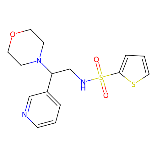 N-(2-morpholino-2-(pyridin-3-yl)ethyl)thiophene-2-sulfonamide structure