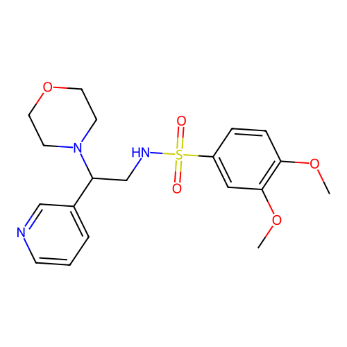 3,4-dimethoxy-N-(2-morpholino-2-(pyridin-3-yl)ethyl)benzenesulfonamide structure