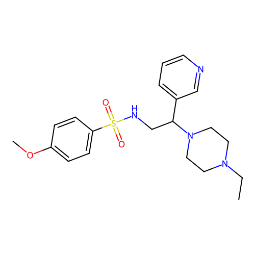 N-[2-(4-ethylpiperazin-1-yl)-2-pyridin-3-ylethyl]-4-methoxybenzenesulfonamide structure