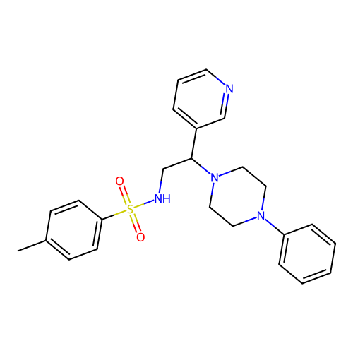 4-methyl-N-(2-(4-phenylpiperazin-1-yl)-2-(pyridin-3-yl)ethyl)benzenesulfonamide structure