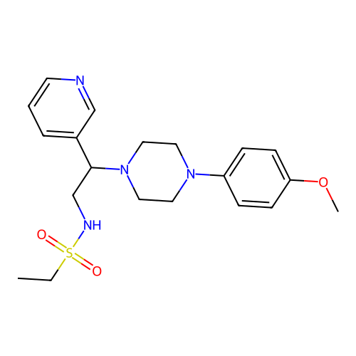 N-[2-[4-(4-methoxyphenyl)piperazin-1-yl]-2-pyridin-3-ylethyl]ethanesulfonamide structure