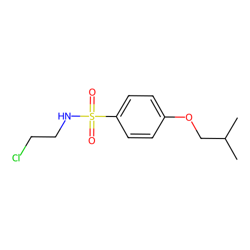 N-(2-chloroethyl)-4-(2-methylpropoxy)benzenesulfonamide structure