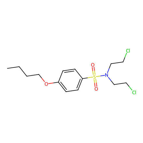 4-butoxy-N,N-bis(2-chloroethyl)benzenesulfonamide structure