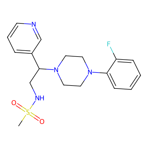 N-[2-[4-(2-fluorophenyl)piperazin-1-yl]-2-pyridin-3-ylethyl]methanesulfonamide structure