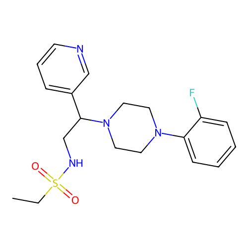 N-[2-[4-(2-fluorophenyl)piperazin-1-yl]-2-pyridin-3-ylethyl]ethanesulfonamide structure
