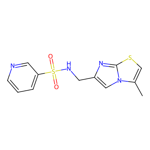 N-((3-methylimidazo[2,1-b]thiazol-6-yl)methyl)pyridine-3-sulfonamide structure