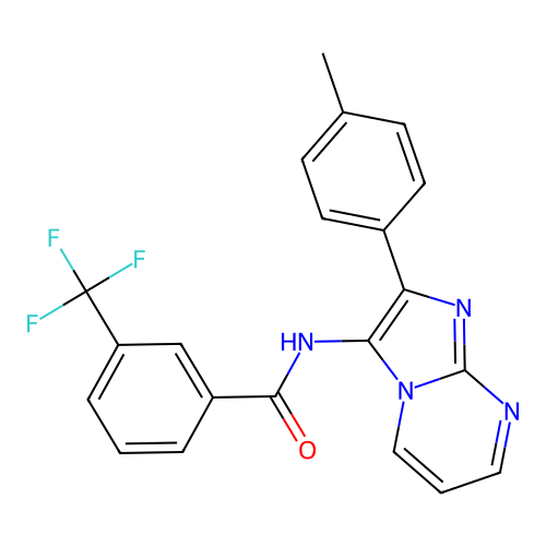 N-[2-(4-methylphenyl)imidazo[1,2-a]pyrimidin-3-yl]-3-(trifluoromethyl)benzamide structure