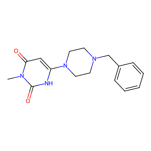 6-(4-benzylpiperazin-1-yl)-3-methyl-1H-pyrimidine-2,4-dione structure