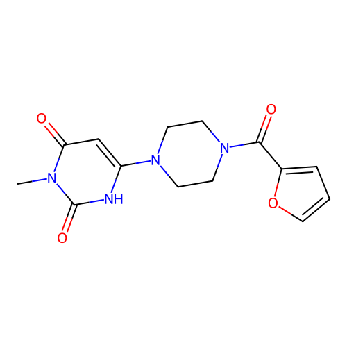 6-[4-(furan-2-carbonyl)piperazin-1-yl]-3-methyl-1H-pyrimidine-2,4-dione structure