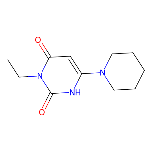 3-ethyl-6-piperidin-1-yl-1H-pyrimidine-2,4-dione structure