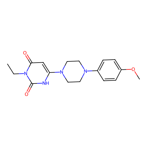 3-ethyl-6-[4-(4-methoxyphenyl)piperazin-1-yl]-1H-pyrimidine-2,4-dione structure