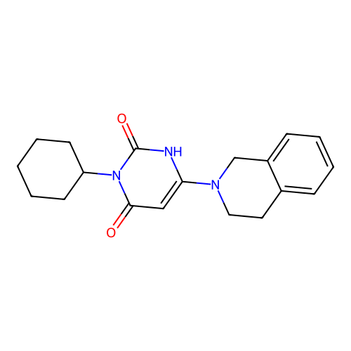 3-cyclohexyl-6-(3,4-dihydro-1H-isoquinolin-2-yl)-1H-pyrimidine-2,4-dione structure