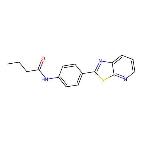 N-(4-(thiazolo[5,4-b]pyridin-2-yl)phenyl)butyramide structure