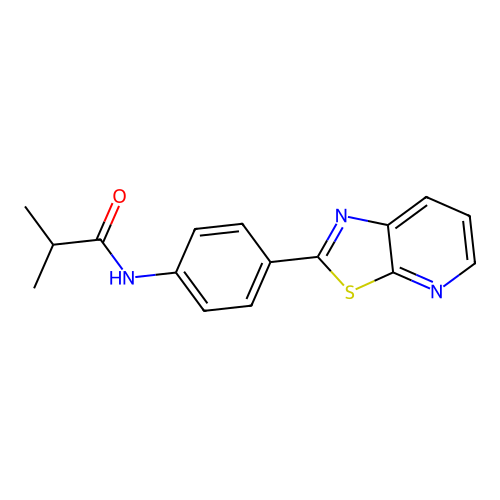N-(4-(thiazolo[5,4-b]pyridin-2-yl)phenyl)isobutyramide structure