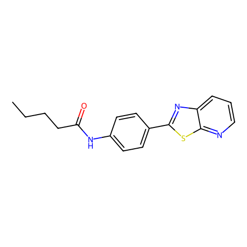 N-(4-(thiazolo[5,4-b]pyridin-2-yl)phenyl)pentanamide structure
