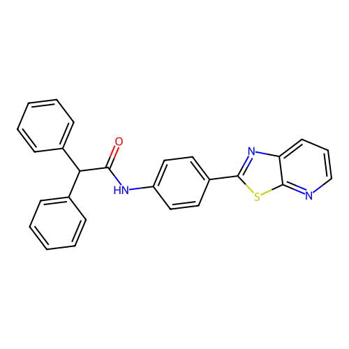 2,2-diphenyl-N-(4-{[1,3]thiazolo[5,4-b]pyridin-2-yl}phenyl)acetamide structure