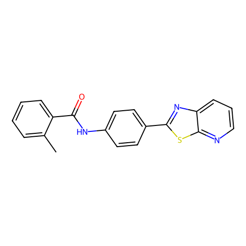 2-methyl-N-(4-(thiazolo[5,4-b]pyridin-2-yl)phenyl)benzamide structure