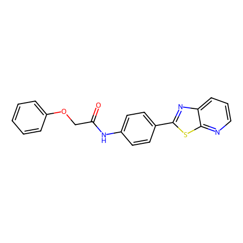 2-phenoxy-N-(4-(thiazolo[5,4-b]pyridin-2-yl)phenyl)acetamide structure