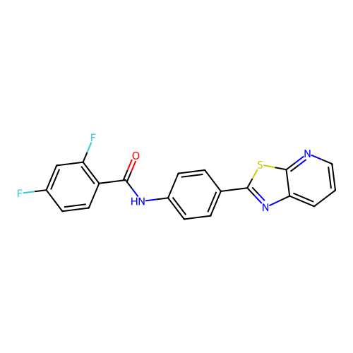 2,4-difluoro-N-(4-(thiazolo[5,4-b]pyridin-2-yl)phenyl)benzamide structure