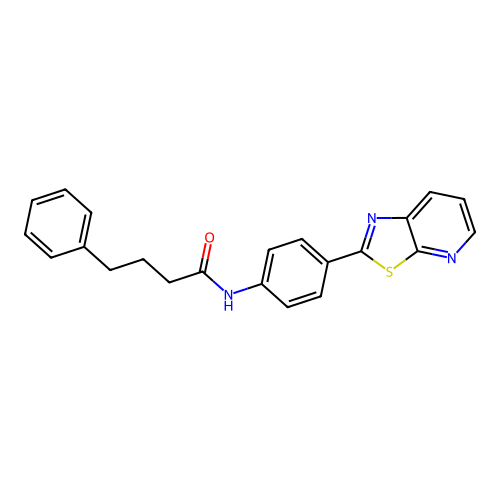 4-phenyl-N-(4-(thiazolo[5,4-b]pyridin-2-yl)phenyl)butanamide structure